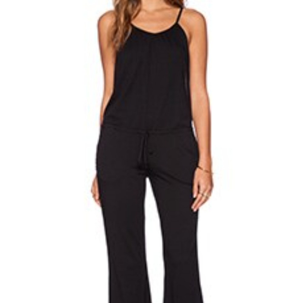 Revolve Bobi Black Wide Leg Jumpsuit